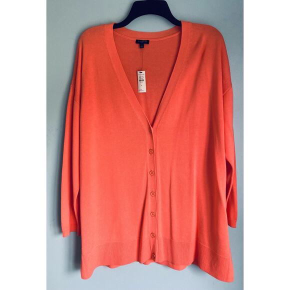 Talbots Cardigan NWT Size XL Dark Peach - Picture 1 of 8